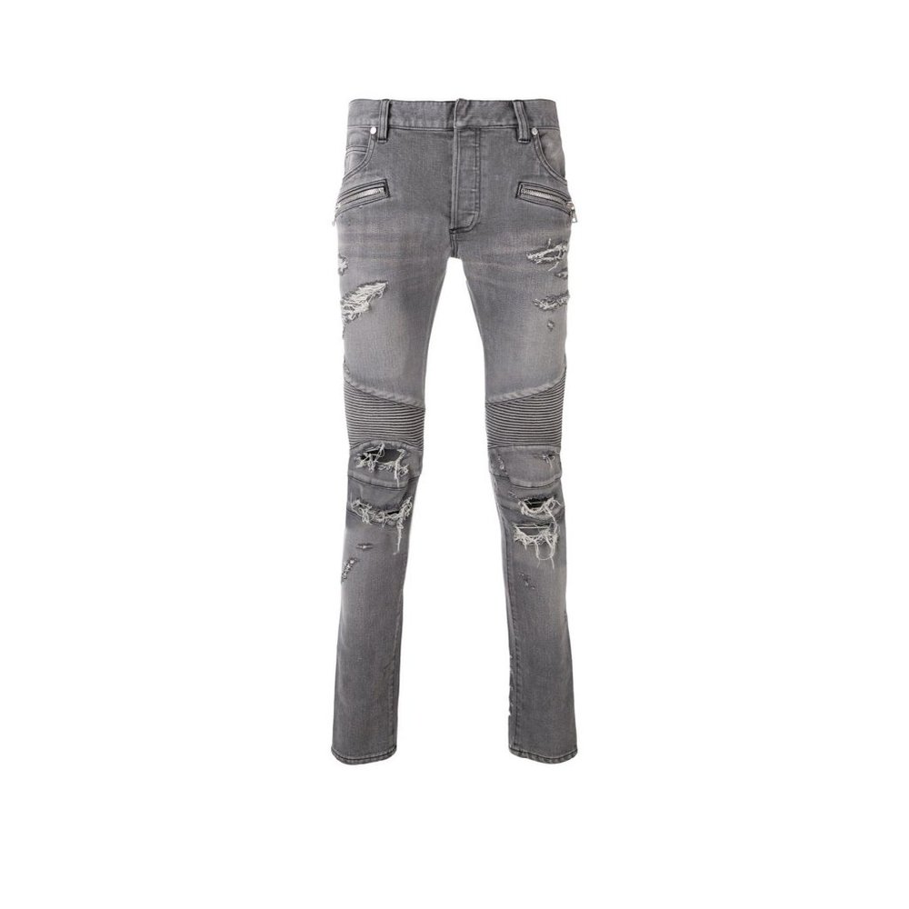 Balmain Skinny distressed biker jeans